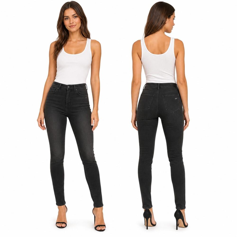 Habitual Eve High-Rise Skinny Jeans Sz 26 Faded Black Charcoal Grunge Denim NWT